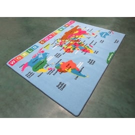 World Map 4x6 5x7 7x10 8x10 Feet Kids Area Rug Carpet Girls Boys Washable Rubber Back New