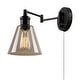 Globe Electric 65311 Single Light Swing Arm Wall Sconce with Clear Glass Shade and Canopy On / Off Switch