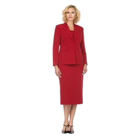 Giovanna Signature Women's Notch Collar 2pc Skirt Suit in Better Crepe