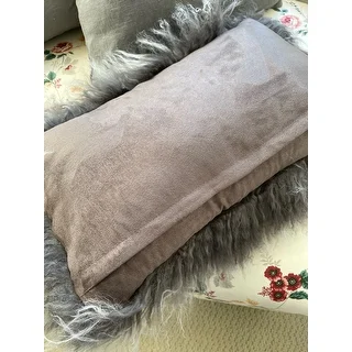 Poly-filled Mongolian Lamb Throw Pillow
