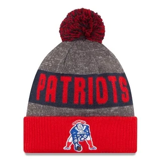 New Era NFL 2016 Sideline Knit Pom Beanie Hat - New England Patriots ( Throwback )