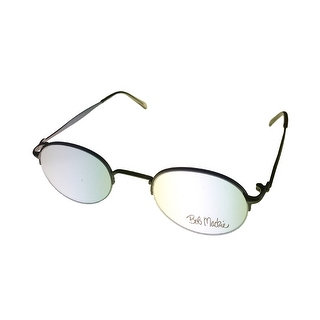 Bob Mackie Mens Opthalmic Eyeglass Rimless Round Metal Frame #854 Satin Taupe - Medium