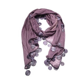 Women Lady Ultra Long Gorgeous Coin Lace Soft Scarves Shawl