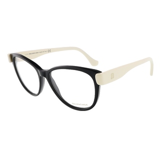 Balenciaga BA5004/V 005 Black/Cream Oval prescription-eyewear-frames - 53-15-140