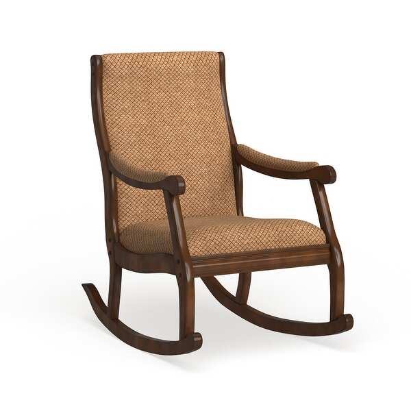 Chloie Transitional Brown Fabric Rocking Chair with Padded Seat by Furniture of America