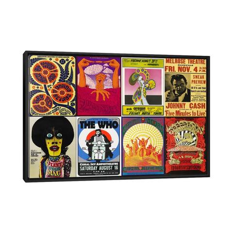 iCanvas "Johnny CashThe Who, Fleetwood Mac, The Doors, Jefferson Airplane Concert Poster" by Unknown Artist Framed Canvas Print