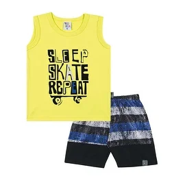 Toddler Boy Outfit Graphic Tank Top and Shorts Set Pulla Bulla Sizes 1-3 Years