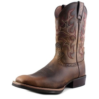 Justin Silver Cattleman Men 2E Square Toe Leather Brown Western Boot