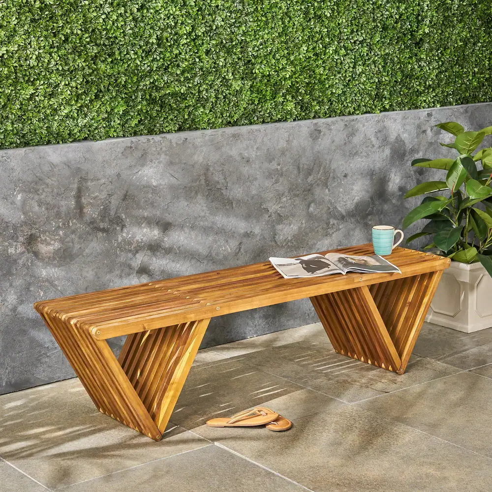 Metropol Outdoor Acacia Wood Bench by Christopher Knight Home