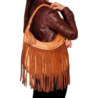Scully Western Handbag Womens Soft Leather Fringe Zipper Honey B71 - One size