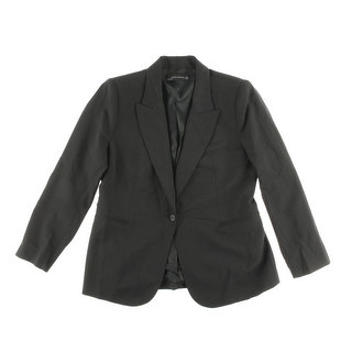 Zara Womens Wool Blend Peak Collar One-Button Blazer - L