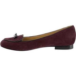 Trotters Womens Cheyenne Suede Patent Trim Loafers