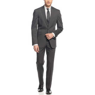 Kenneth Cole Reaction Charcoal Tonal Striped Suit 38 Regular 38R Pants 31W