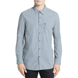 Kenneth Cole New York Trim Fit Shirt Flannel Grey Heather Combo XX-Large