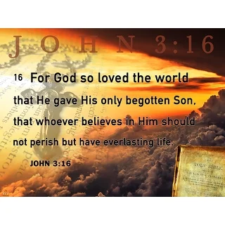 John 3:16 Poster Bible Scripture Quote Inspirational Art Print (18x24)