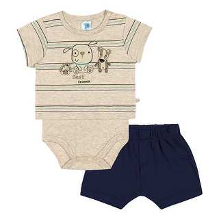 Baby Boy Outfit Graphic Bodysuit and Shorts Set Pulla Bulla Sizes 3-12 Months
