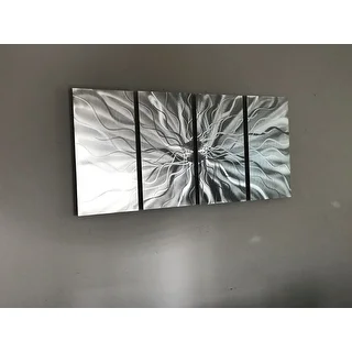 Statements2000 Modern 3D Metal Wall Art Silver Sculpture Panels by Jon Allen - Static
