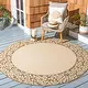 preview thumbnail 3 of 106, SAFAVIEH Courtyard Caryl Indoor/ Outdoor Waterproof Backyard Patio Rug 5'3" x 5'3" Round - Natural/Brown