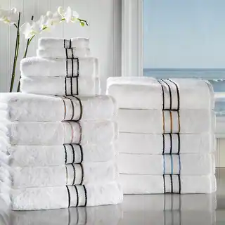 Miranda Haus 100% Turkish Cotton Plush Assorted 8-Piece Solid Towel Set