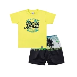 Toddler Boy Outfit Graphic Tee Shirt and Shorts Set Pulla Bulla Sizes 1-3 Years