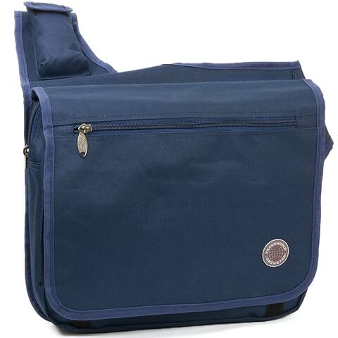 Messenger Bag Cross Body Organizer Briefcase 15"x12.5" Adjustable Shoulder Strap - Gray - One Size