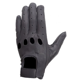 Unisex Premium Aniline Leather Driving, Cycling, Dress Summer Gloves Black FG6