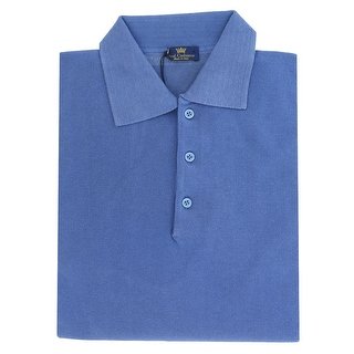 Real Cashmere Polo Big Mens Denim Blue Sweater