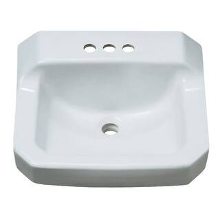 Link to PROFLO PF5414 19-5/8" Wall Mounted Rectangular Bathroom Sink - 3 Holes - White Similar Items in Sinks