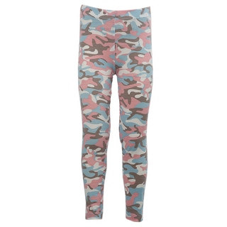 Kids Stretchy Leggings Bottom Trousers dark blue dark pink camouflage