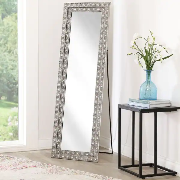 Abbyson Melania Bohemian Silver Floor Mirror