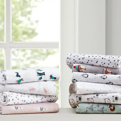 Intelligent Design Cozy Soft Cotton Novelty Print Flannel Sheet Set