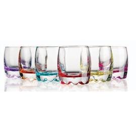 Palais Glassware Colored Heavy Base Shot Glass Set, - Set of Six (6) - 2.5 Oz (Bubble shaped)