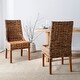 SAFAVIEH Dining Rural Woven St Thomas Indoor Wicker Brown Sloping Arm Chairs (Set of 2) - 20" x 24" x 39" - Thumbnail 0