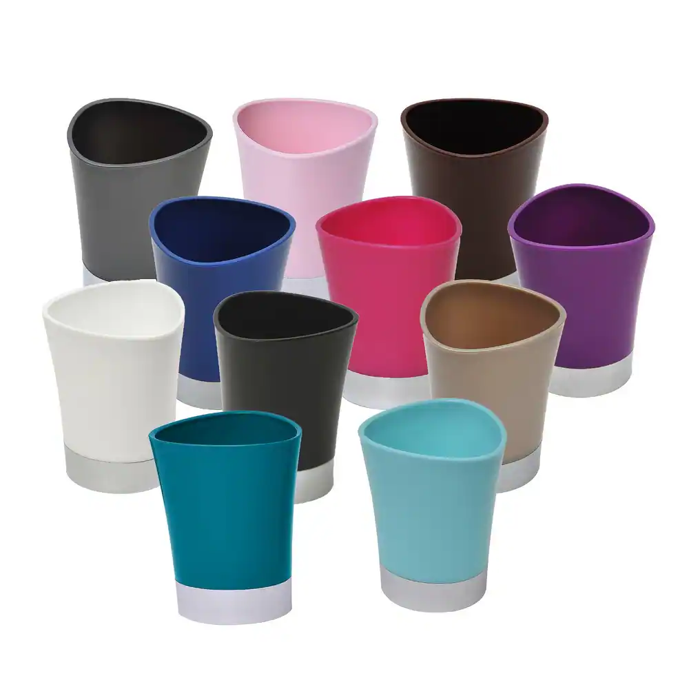 Shiny Bathroom Tumbler Cup or Toothbrush Holder - 3 L x 3 W x 4 H