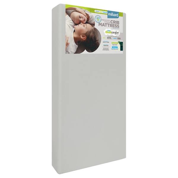 Milliard Crib Mattress, Dual Comfort System, Firm Side For Baby and Soft Side For Toddler - 100 Percent Cotton Cover