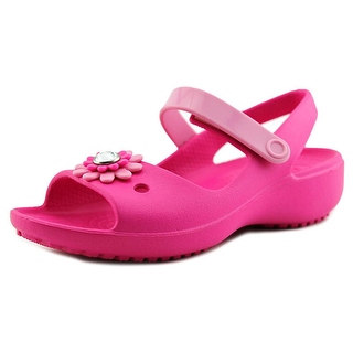 Crocs Keeley Mini Wedge Youth Open-Toe Synthetic Pink Mary Janes