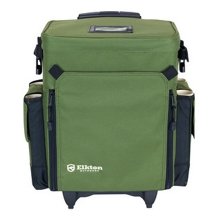 Elkton Outdoors Rolling Tackle Box Green