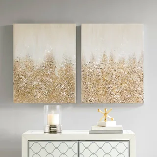 Madison Park Glimmer Heavily Embellished 2-piece Canvas Wall Art Set