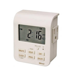 Woods 50009AC Heavy Duty Digital Timer 7 Day 2 Outlets