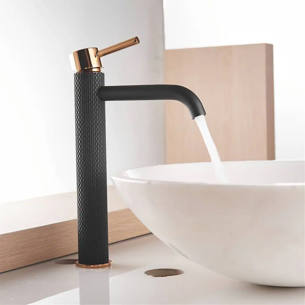 Single Handle Bathroom Vessel Faucet Matte Black One Hole Bathroom Vessel Sink Faucet Gold Modern High Mixer Taps