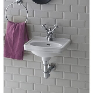 Bissonnet LO944 Wall-Mount Ceramic Sink with Overflow and One Faucet Hole