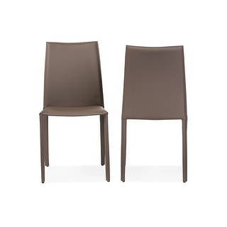 Rockford Taupe Bonded Leather Upholstered Dining Chair - 2 Chairs