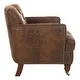 SAFAVIEH Manchester Antiqued Brown Tufted Club Chair - 28" x 34.4" x 32.7" - Thumbnail 3