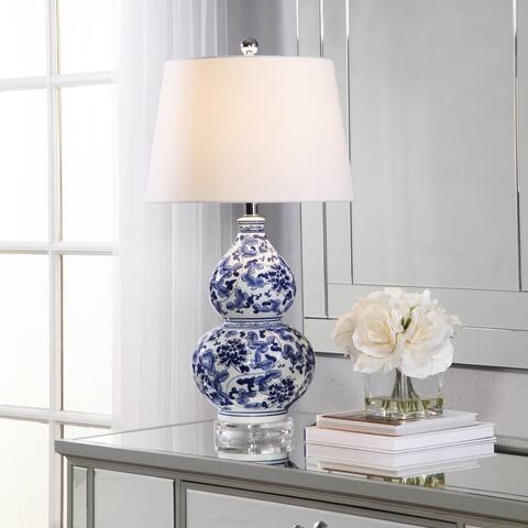 Abbyson Ginger Blue Floral Ceramic 27-inch Table Lamp