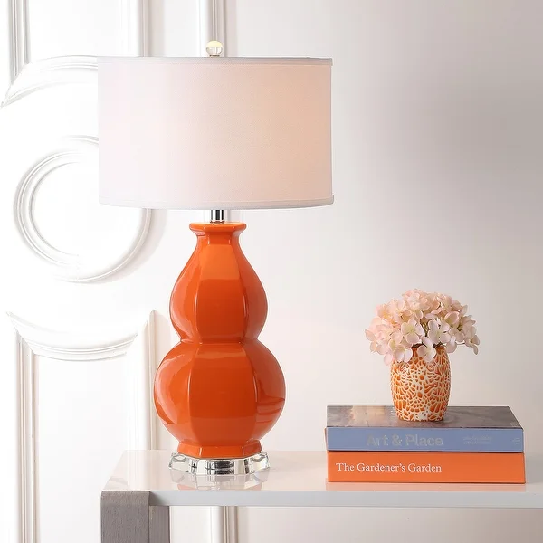 SAFAVIEH Lighting 28-inch Juniper Light Orange Lamp - 16"x16"x30"