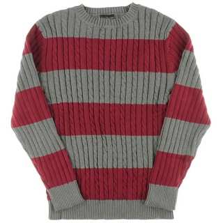 Alex Stevens Mens Cable Knit Rugby Crewneck Sweater