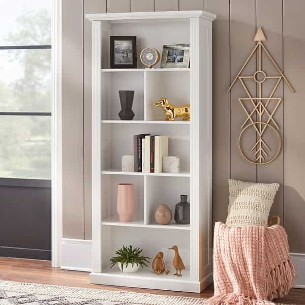 slide 2 of 10, Simple Living Holland 5-tier Transitional Bookcase White