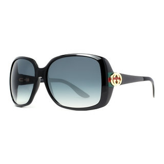 GUCCI Square GG 3166/S Women's D28 Shiny Black Grey Gradient Sunglasses - 59mm-15mm-115mm