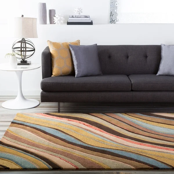 The Curated Nomad Pinos Hand Tufted Bohemian & Eclectic Stripe Area Rug