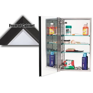 Alno MC30244 3000 Series 15" x 25" Single Door Recessed Medicine Cabinet with Stainless Steel Interior and Traditional Framed
